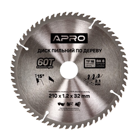 Диск пиляльний по дереву d210мм*32(30)мм 60T New APRO