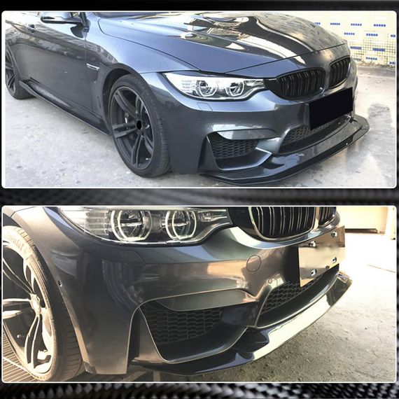 Накладка на передній бампер Lip V1 (для F82/F83, Карбон) для BMW 4 серія F-32 2012-2020 рр | Зображення 2