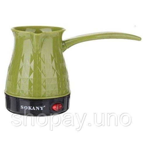Электрическая турка Sokany SK-219 500мл 500Вт для кофе Green JW-90