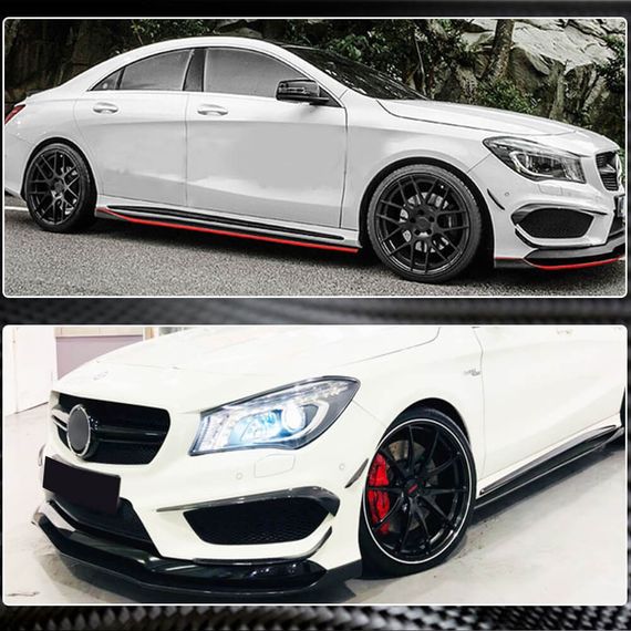 Накладки на передній бампер (для CLA45 AMG SD 2013-2016, Карбон) для Mercedes CLA C117 рр | Зображення 2