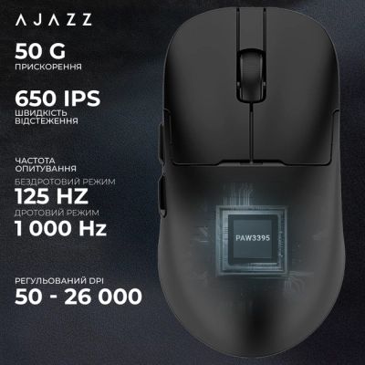 Мышка Ajazz AJ159PRO Wireless/Bluetooth/USB Charging Dock Black (AJ159-PRO-B) | Зображення 4