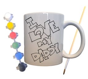 Набор для творчества кружка раскраска Я люблю тебя, папа 330 мл белая (КР0064)