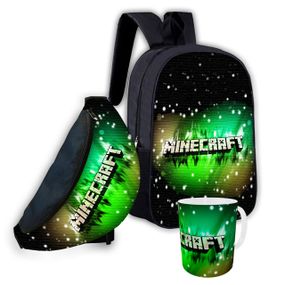 Набор детский Майнкрафт Крипер"Minecraft" рюкзак 36х27см сумка-бананка,кружка с принтом для мальчика (01555)
