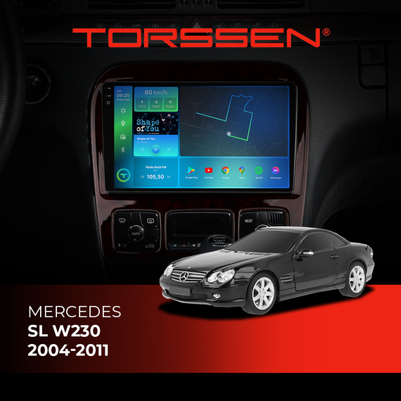 Штатна магнітола Torssen 2K Mercedes SL W230 04-11 F9432 4G Carplay DSP
