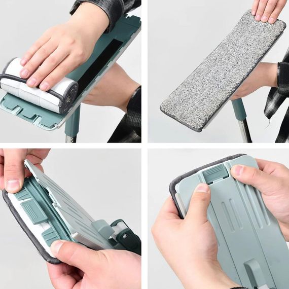 Запаска для швабри з мікрофібри (32х12см) / Змінна насадка для плоскої швабри / Запаска моп | Зображення 1