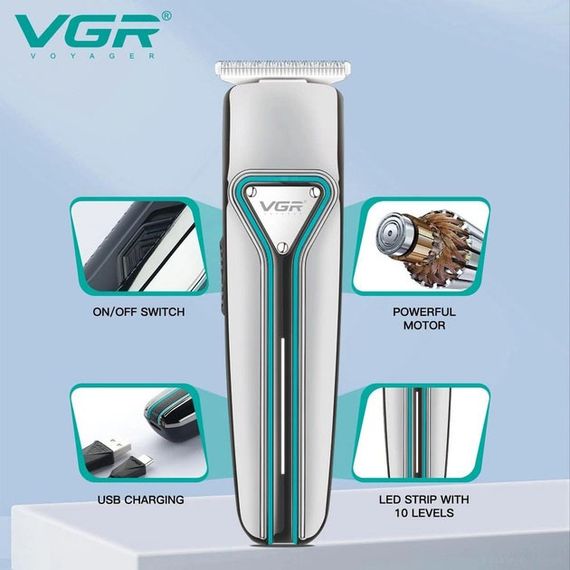 Триммер беспроводной VGR V-008 Pro | Машинка для стрижки vgr | Бритва EX-490 для бороды | Зображення 1