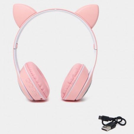 Беспроводные наушники с кошачьими ушками и RGB подсветкой Cat VZV 23M. Цвет: розовый | Зображення 3