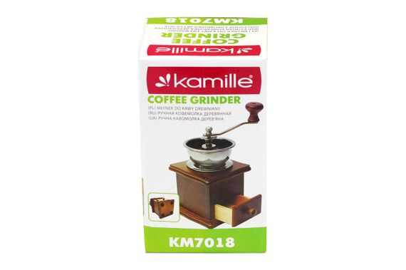 Кофемолка ручная Kamille - 205 мм деревянная (7018) | Зображення 1