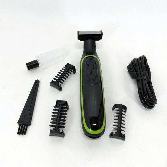 Тример бездротовий VGR V-017 / Машинка чоловіча для гоління / Електробритва з насадками UC-601 для бороди | Зображення 8