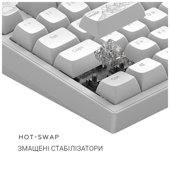 Клавіатура Dark Project ALU81 Terra Nostra PBT RGB Mech G3MS Moonstone White (DPKB_NOSTRA_81_ANSI_WHITE_UA) | Зображення 7