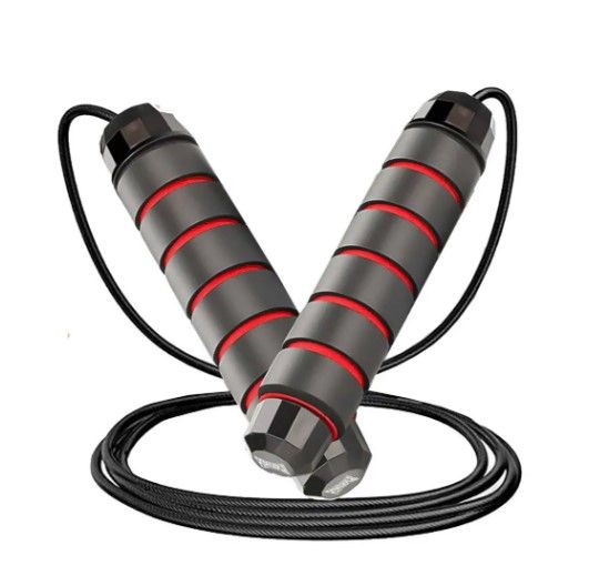 Скакалка швидкісна PowerPlay 4210 Power Weighted Jump Rope Чорна 2,7 м (PP_4210_Black/Red) | Зображення 7