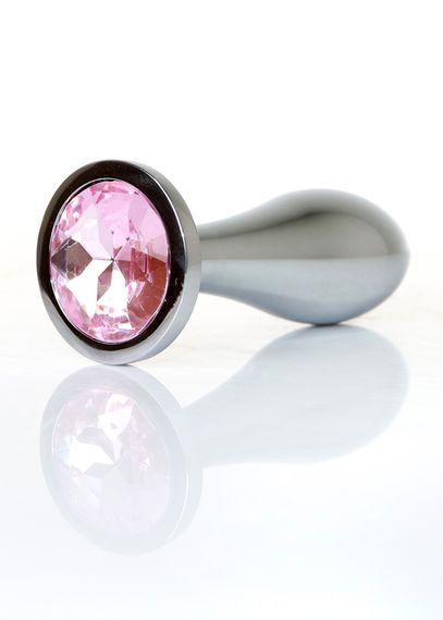 Анальна пробка Boss Series Plug Jewellery Silver Rose, металева, рожева, M | Зображення 5