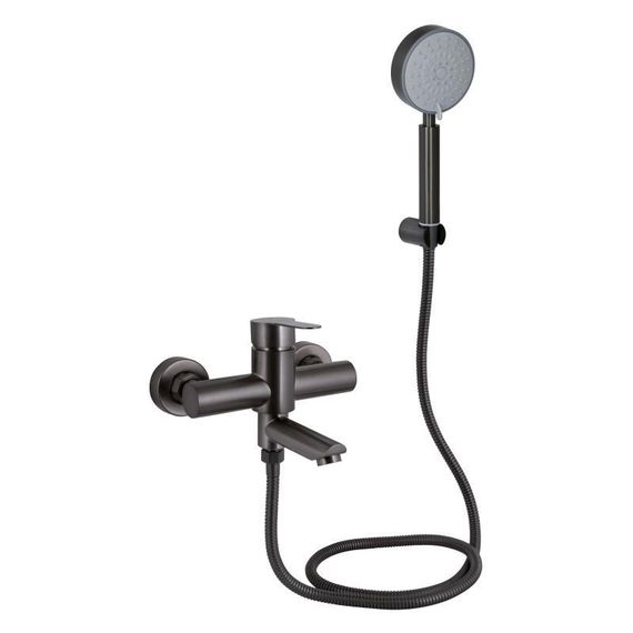 Смеситель для ванны Brinex Pure 006 с поворотным изливом (с душевым гарнитуром) Graphite BRIPUR006GRP