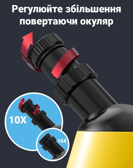 Якісний дитячий мікроскоп для дитини OEM 1100A-1 з збільшенням до 640х, Жовтий | Зображення 4