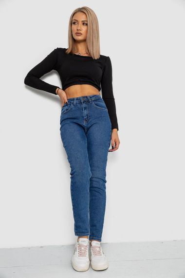 Джинси жіночі Mom-fit стрейч, колір синій, 244R1152 | Зображення 1