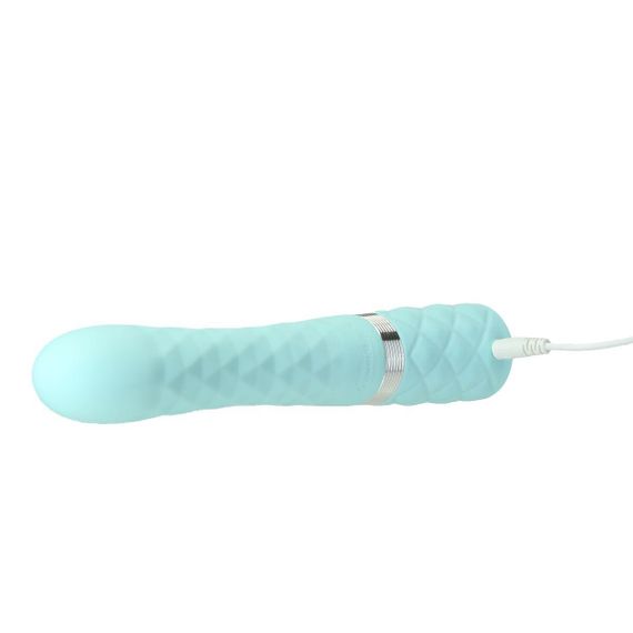 Роскошный кролик с ротацией и вибрацией Pillow Talk Lively, Teal, кристалл Сваровски, тройной отрост, | Зображення 4