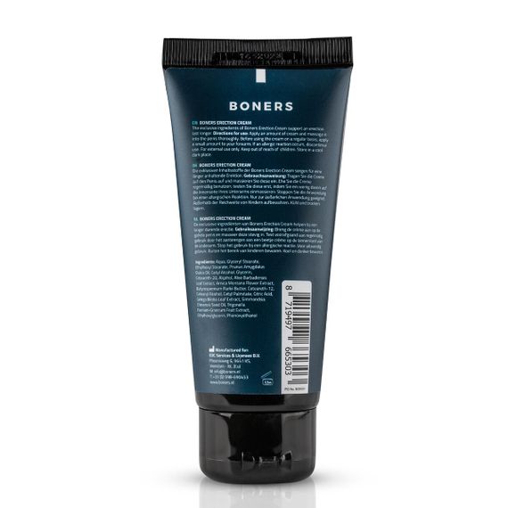 Крем для посилення ерекції Boners Erection Cream – 100 ml, ніацинамід + рослинні екстракти | Зображення 1