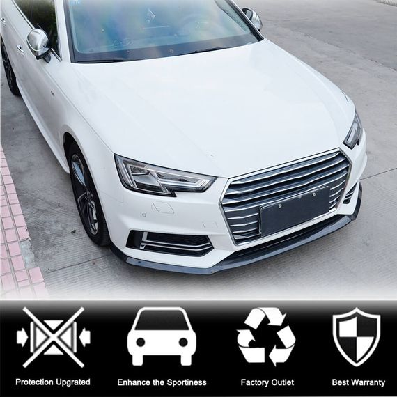 Передний лип-спойлер V4 для бампера S-Line SD 2015-2019 Карбон для Ауди A4 B9 | Зображення 1