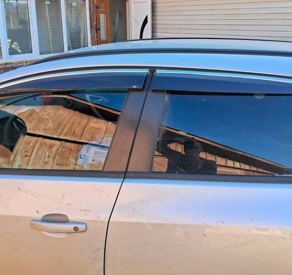 Ветровики с хром с полоской HB/SD (4 шт, Sunplex Chrome) для Opel Astra J 2010-2024 гг