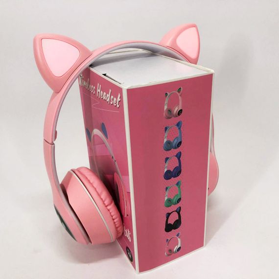 Бездротові навушники з котячими вухами та мікрофоном Cat VZV 23M, Навушники з м'якими котячими вушками TK-69