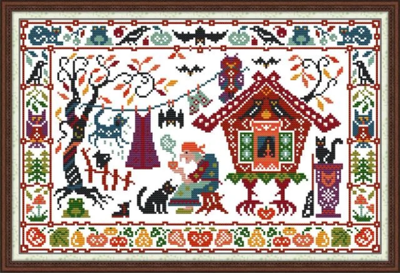 Набір для вишивання за нанесеною схемою "Hallowen 2". AIDA 14CT printed 42*29 см