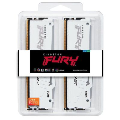 Модуль памяти для компьютера DDR5 32GB (2x16GB) 6000 MHz Beast White RGB EXPO Kingston Fury (ex.HyperX) (KF560C30BWEAK2-32) | Зображення 3