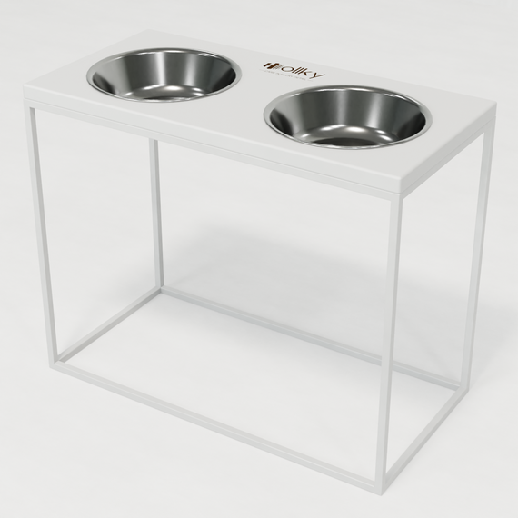 Миски на підставці для великих собак Hollky Base XL40 (2 × 1,8 л) BXL40-522640-WHWH