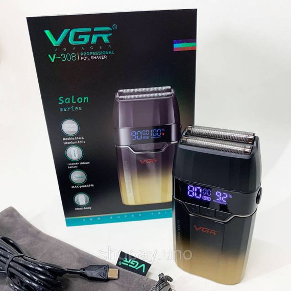 Портативная электробритва для бороды VGR V-308, Бритва для бороды электронная, Бритвы электрические CF-47 | Зображення 7