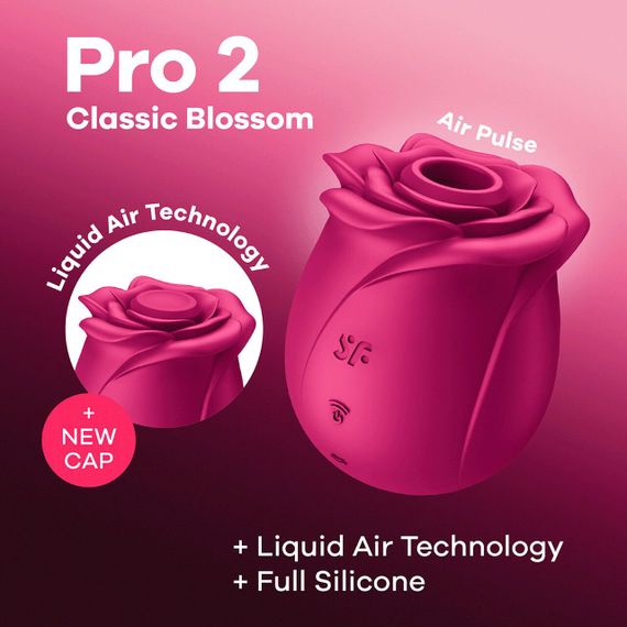 Вакуумный клиторальный стимулятор Satisfyer Pro 2 Classic Blossom, технология Liquid Air | Зображення 5