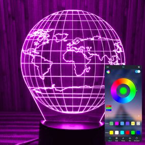 Акриловий світильник-нічник керування з телефона Земля tty-n000697