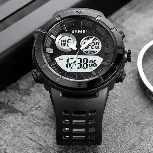 Годинники чоловічі кварцово-електронні спортивні, Водостійкий тактичний годинник, Протиударний годинник LM-48 | Зображення 3