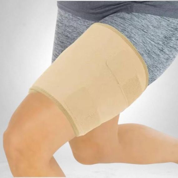 Повязка фиксатор для бедра универсальный размер Бежевая