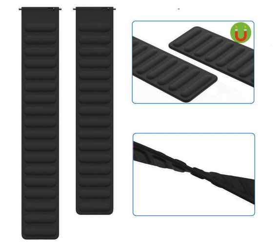 Силіконовий магнітний ремінець Primolux Magnet для годинника Xiaomi Amazfit Bip U / Amazfit Bip S - Black | Зображення 2