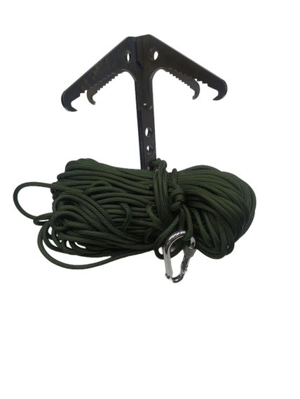 Гачок кішка сталь з шнуром паракорд 15м Вид 2 Olive green хакі М&М (214099)