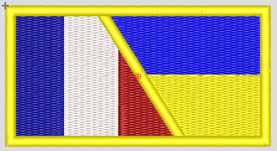 Шеврон Франция Украина Желтый