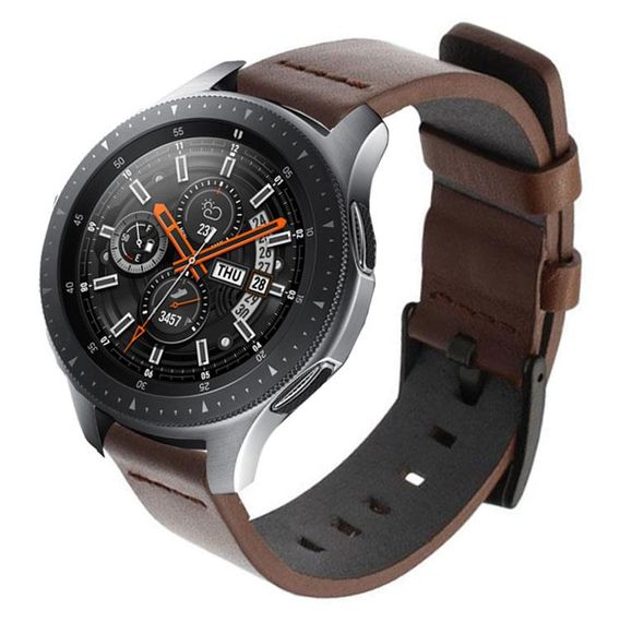 Шкіряний ремінець Primo Classic для годинника Samsung Galaxy Watch 46 mm SM-R800 - Coffee