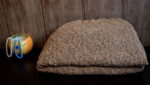 Жакардовий чохол на диван + 2 крісла з спідницею Пісочний | Зображення 2