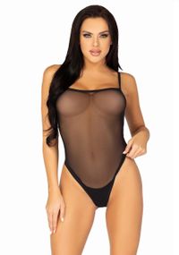 Еротичне боді Leg Avenue Cami bodysuit with thong Black M/L, на бретелях sexstyle