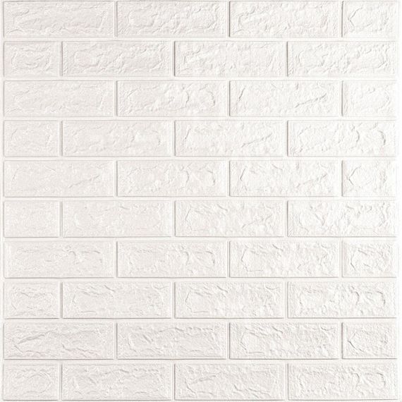 3D панель самоклеюча цегла 700х770х5мм Білий Матовий (001-5M) SW-00000587