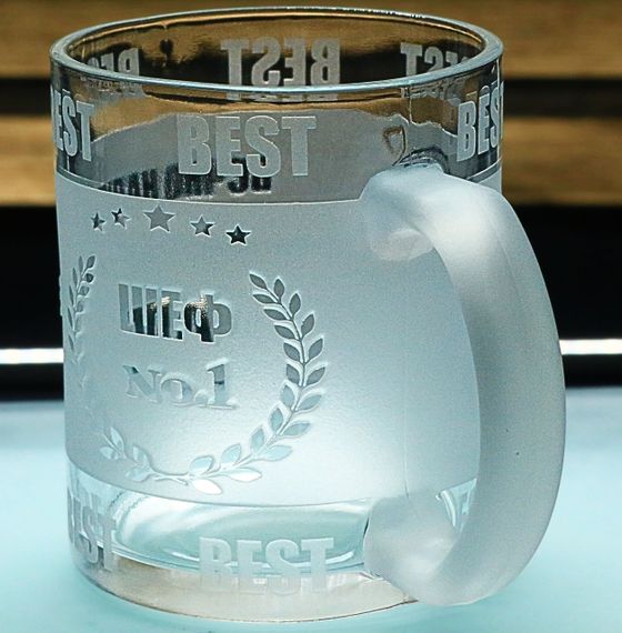 Чашка для чая 320 мл Шеф No1 с гравировкой кружка стеклянная для руководителя подарок начальнику | Зображення 6