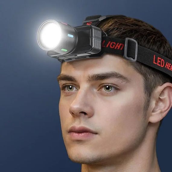 Ліхтар для нічної їзди KX-1832-TG, Потужний акумуляторний ліхтар для риболовлі Налобний bailong XU-32 | Зображення 5