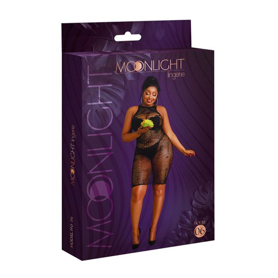 Сукня-бодістокінг Moonlight Plus Model 06 XL-XXXL Black | Зображення 4