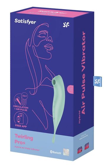 Смарт-вибратор для клитора с вакуумной стимуляцией Satisfyer Twirling Pro+ Mint sexstyle | Зображення 6