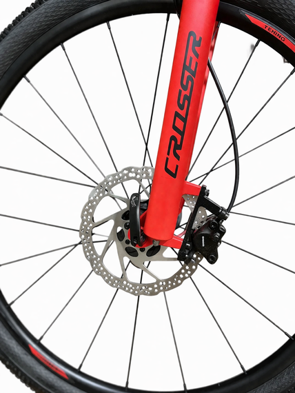 Велосипед горный 29" Crosser Solo рама 21", 1x12 L-TWOO AX, гидравлика Shimano MT200, воздушная вилка Красный | Зображення 6