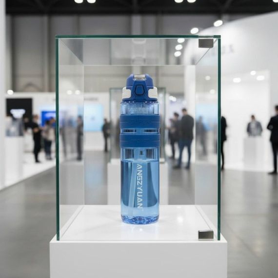 Спортивна пляшка KANGZYUAN 700 мл — Синя Tritan BPA-free, ударостійка еко-пляшка з трубочкою та ремінцем | Зображення 9