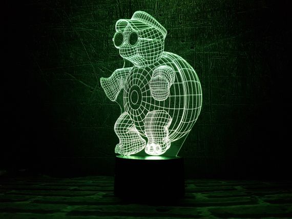 Змінна пластина для 3D світильників "Черепаха в окулярах" 3DTOYSLAMP | Зображення 1