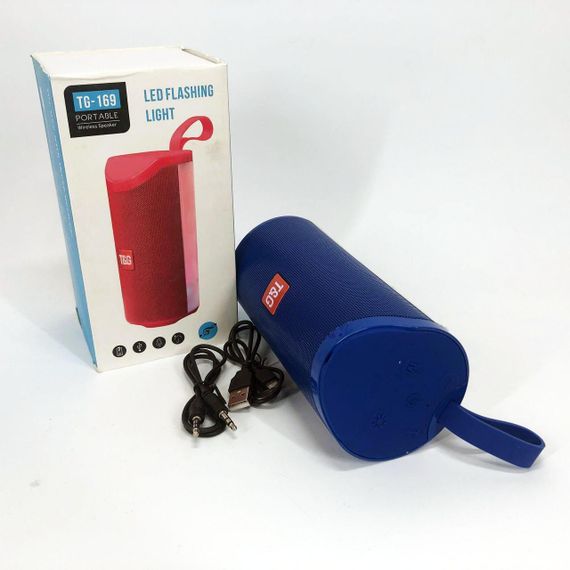 Портативная Bluetooth колонка TG169 с разноцветной подсветкой FM-радио 5Wx2. Цвет: синий | Зображення 7