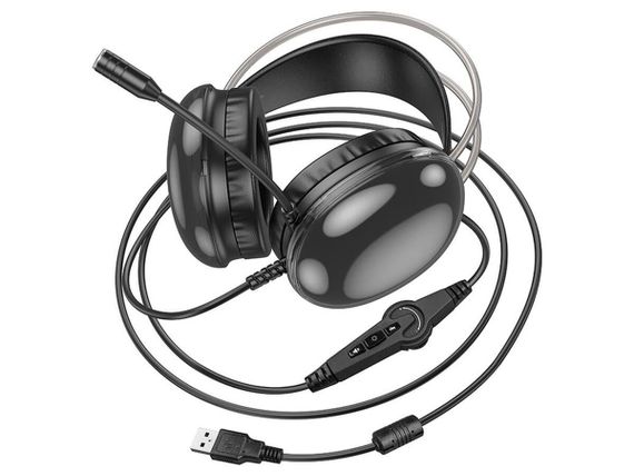 Наушники Hoco rich channel gaming headphones RGB W109 Plus черный | Зображення 5