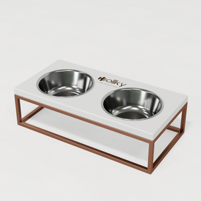 Миски на подставке для средних собак и больших котов Hollky Base M (2 × 0,95 л) BM-422110-GLWH