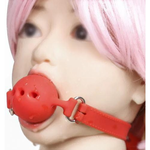 Кляп силіконовий DS Fetish Silicone gag M red Sex Aura | Зображення 3
